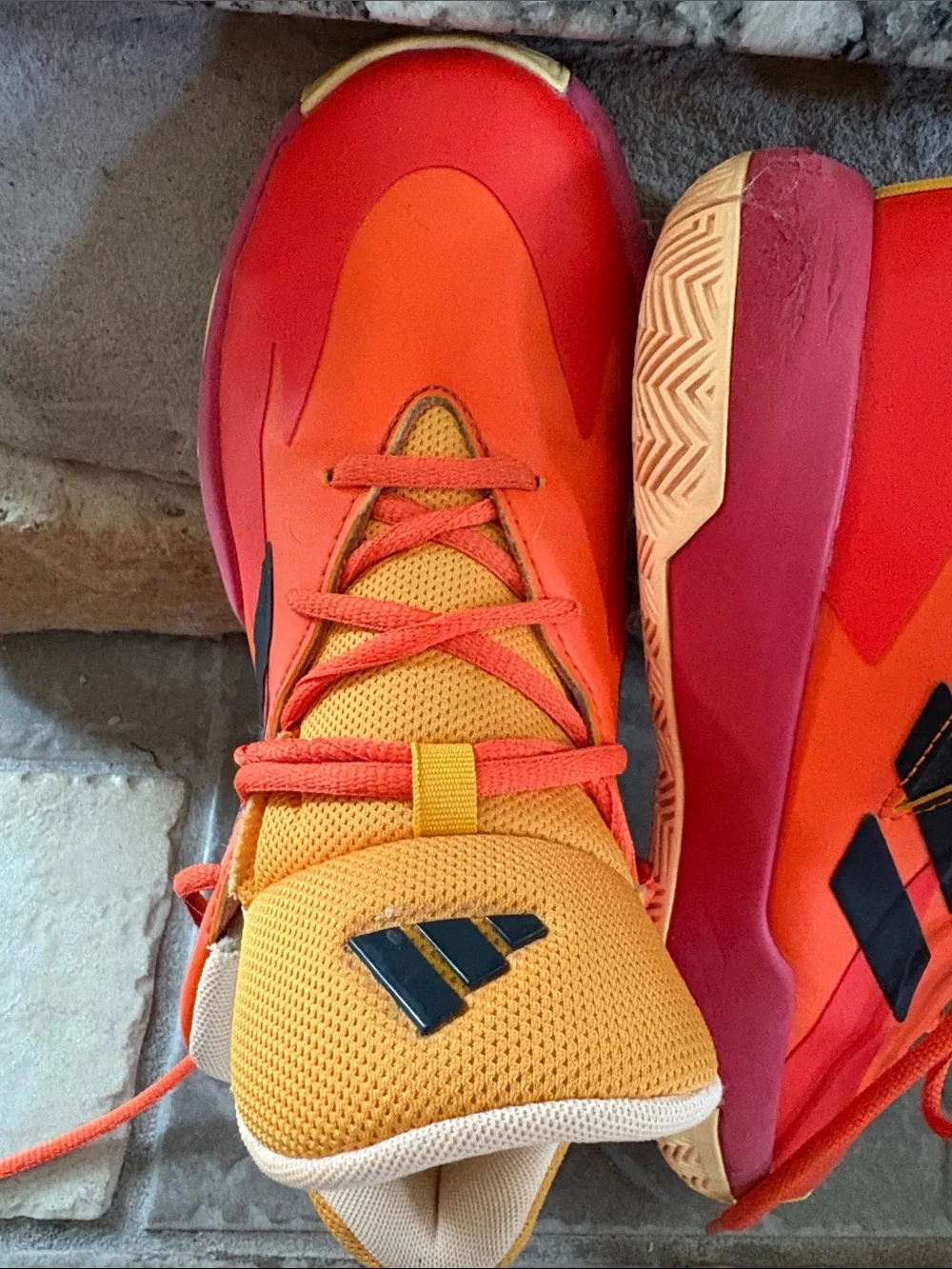 Adidas orange athletic shoes